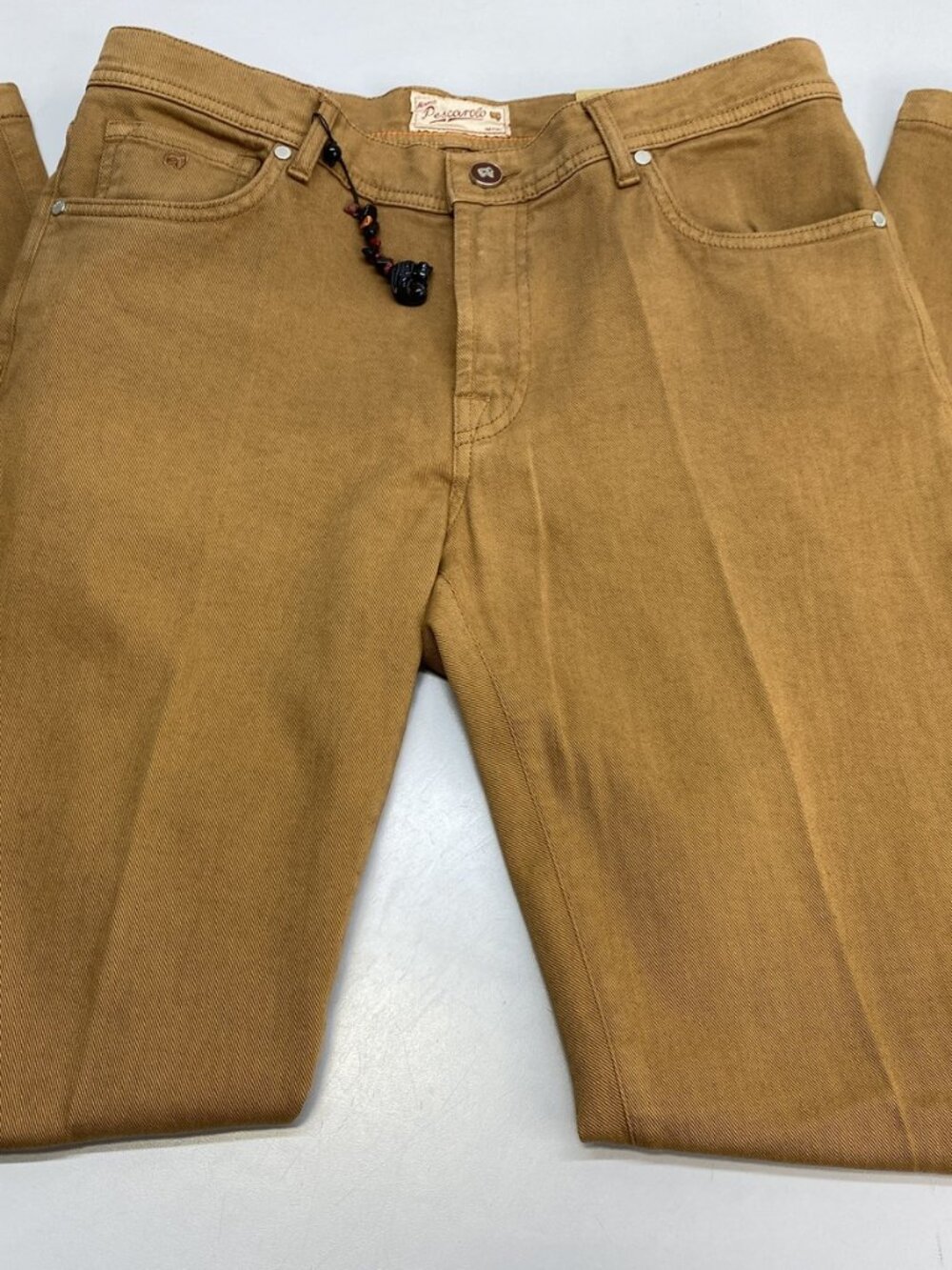 Marco Pescarolo Mens Jean Brown Size 40 Neranom Straight Slim Fit Cotton Blend